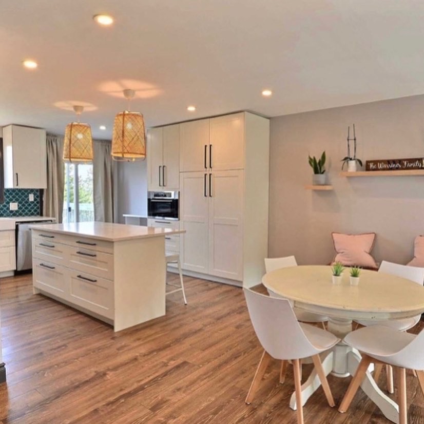 Completed kitchen and dining area