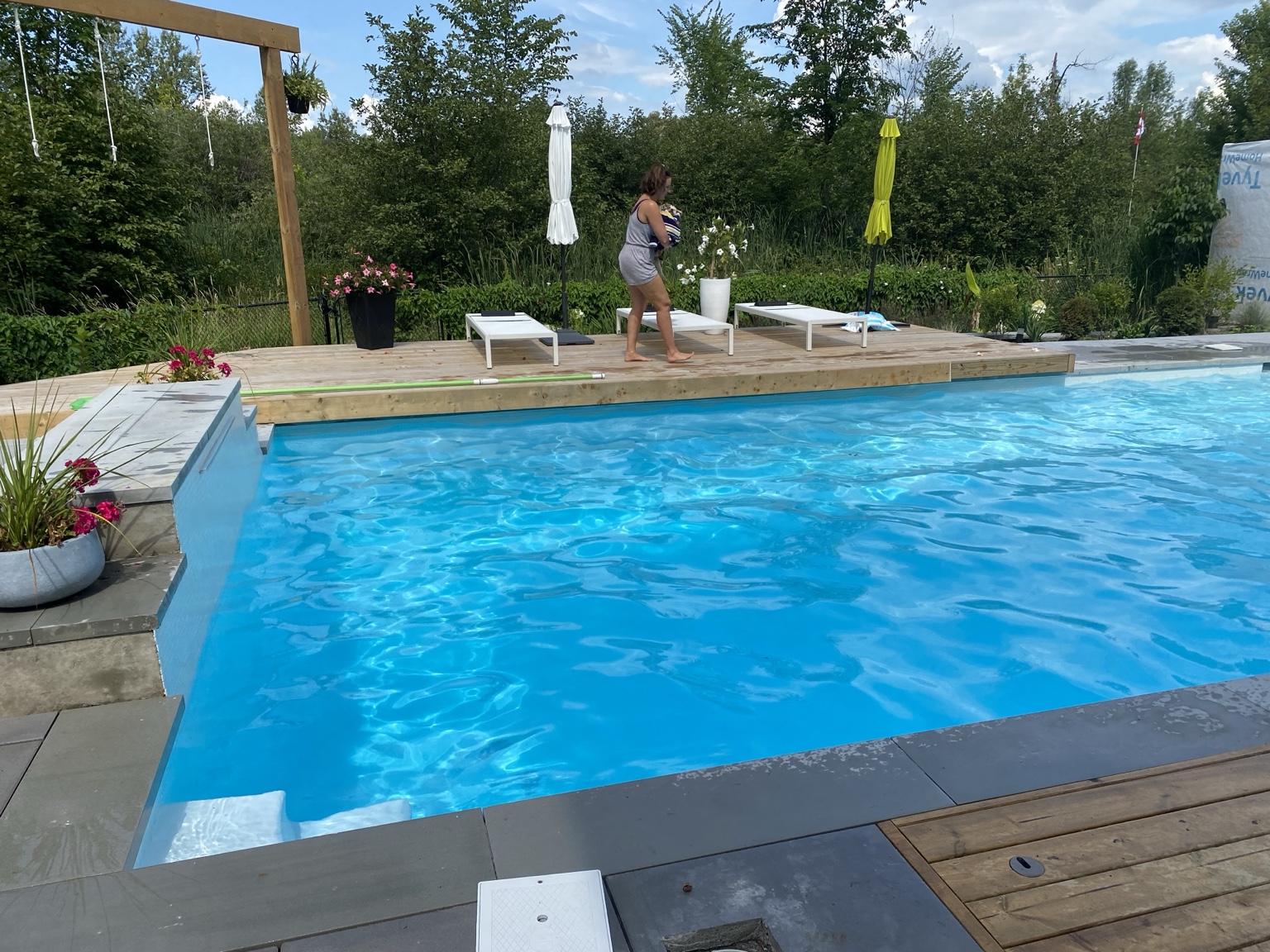 Finished pool and surrounding decking
